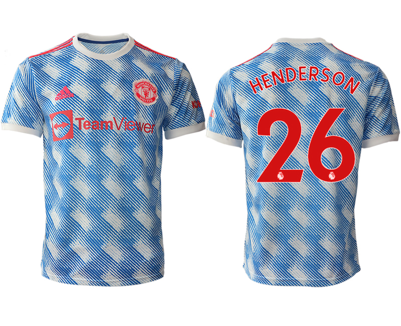 Men 2021-2022 Club Manchester United away aaa version blue #26 Soccer Jersey